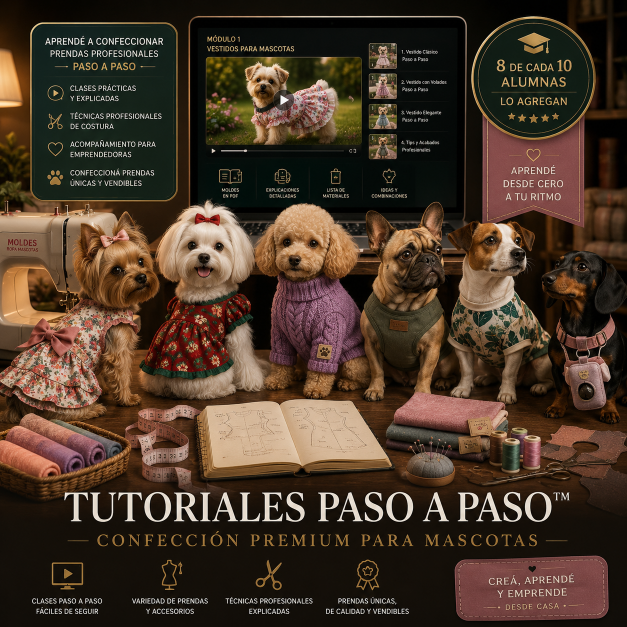 ACADEMIA PREMIUM PASO A PASO DE CONFECCIÓN PARA MASCOTAS™