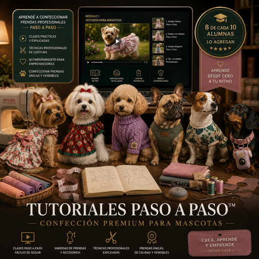 ACADEMIA PREMIUM PASO A PASO DE CONFECCIÓN PARA MASCOTAS™